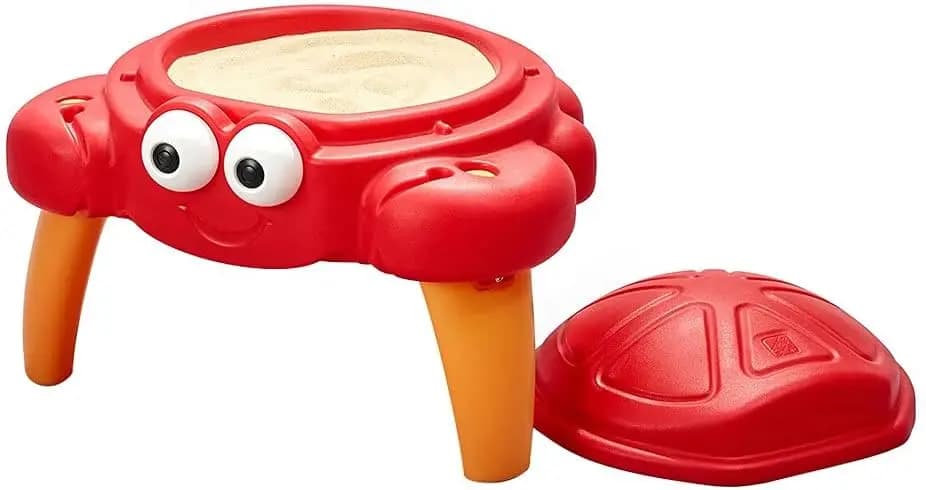 Tavolo di sabbia crabie, tavolo sensoriale per attività di sabbia per bambini, Kit di accessori da 4 pezzi, giocattoli estivi per bambini, età 1.5 - 6 anni