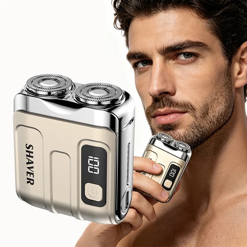 Electric Travel Shaver for Men Double Floating Magnetic Blade Portable Shaving Knife Rechargeable MINI Rotating Electric Shaver