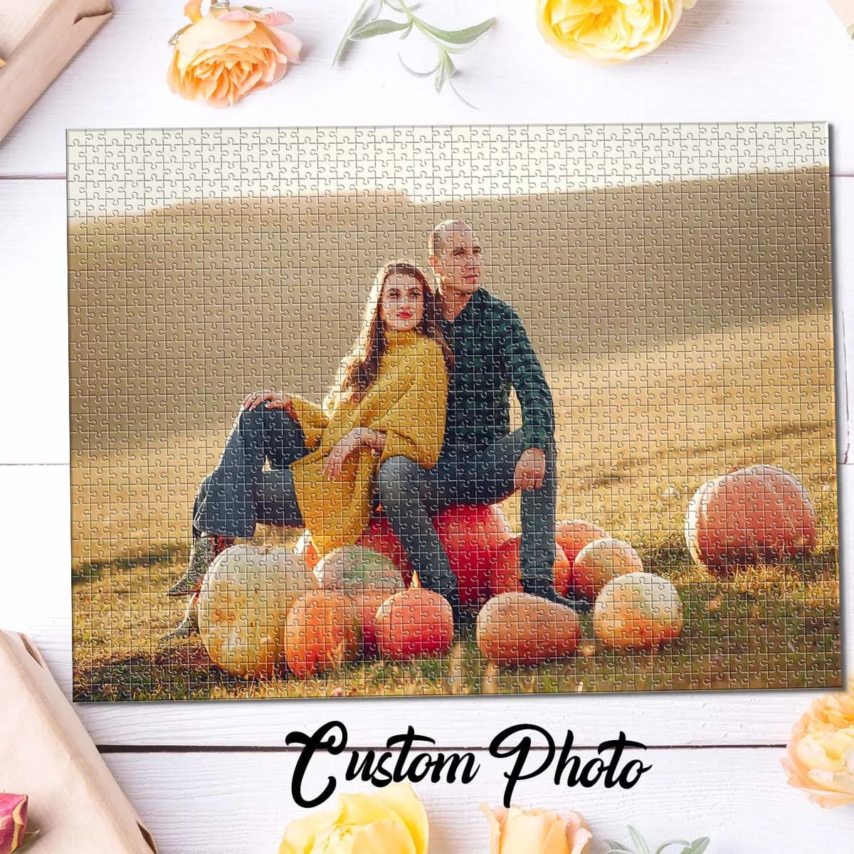 Lovely Custom Photo outdoor couple Mosaic Personalised Decompression Puzzles Jigsaw puzzle Custom Puzzles in Photos Birthday