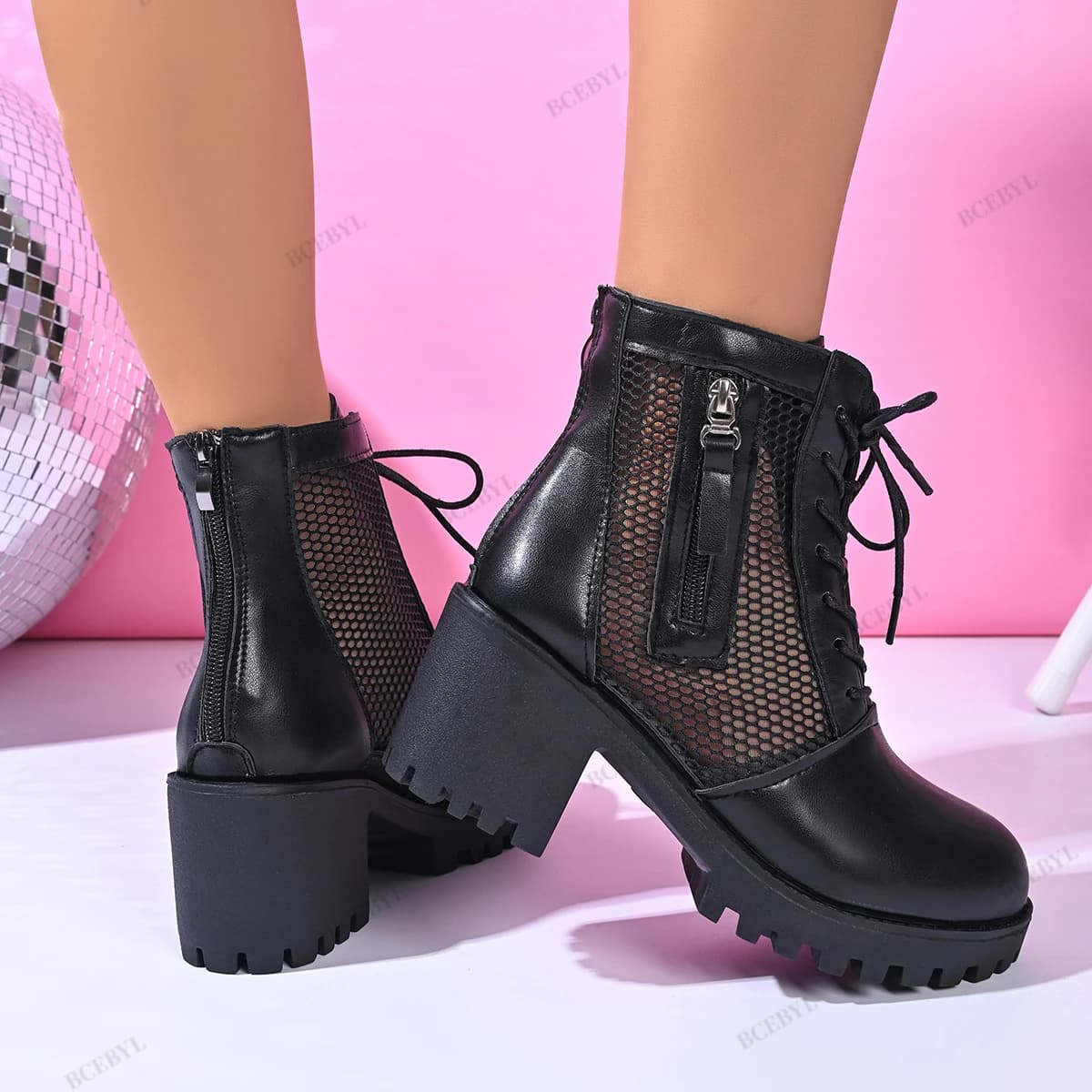 *Summer New Style Comfortable/Sexy Mesh Casual Women's Boots Fashionable Hot Selling Round Toe Elegant High-heeled Cool Boots