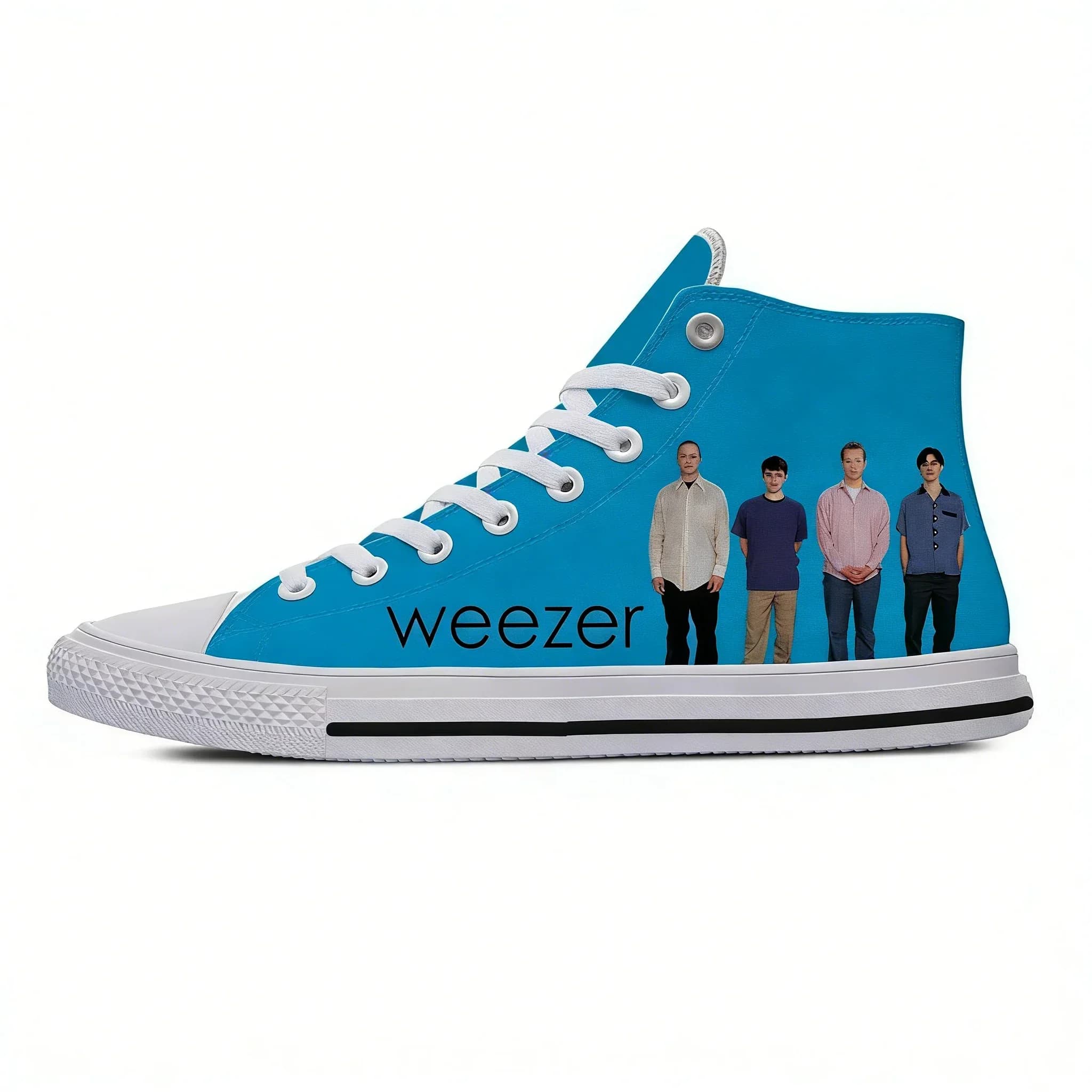 Weezer Pop Rock Band High Top Sneakers Uomo Donna Adolescente Scarpe casual Scarpe da corsa in tela Scarpe leggere e traspiranti con stampa 3D