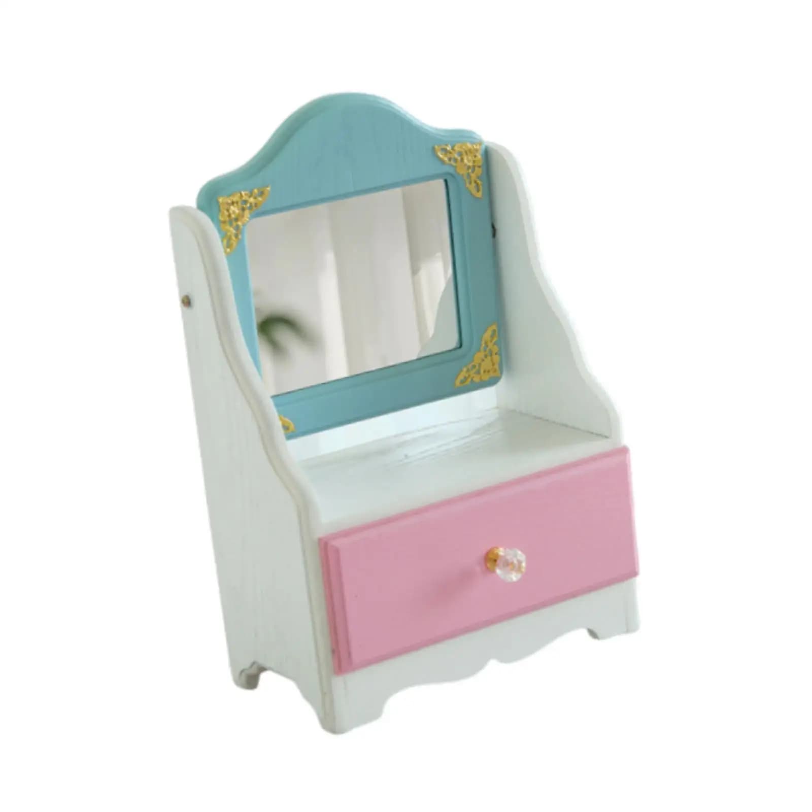 Specchio da Tavolo per Trucco con Cassetto, Organizzatore Cosmetico, Scatola Portaoggetti per Makeup