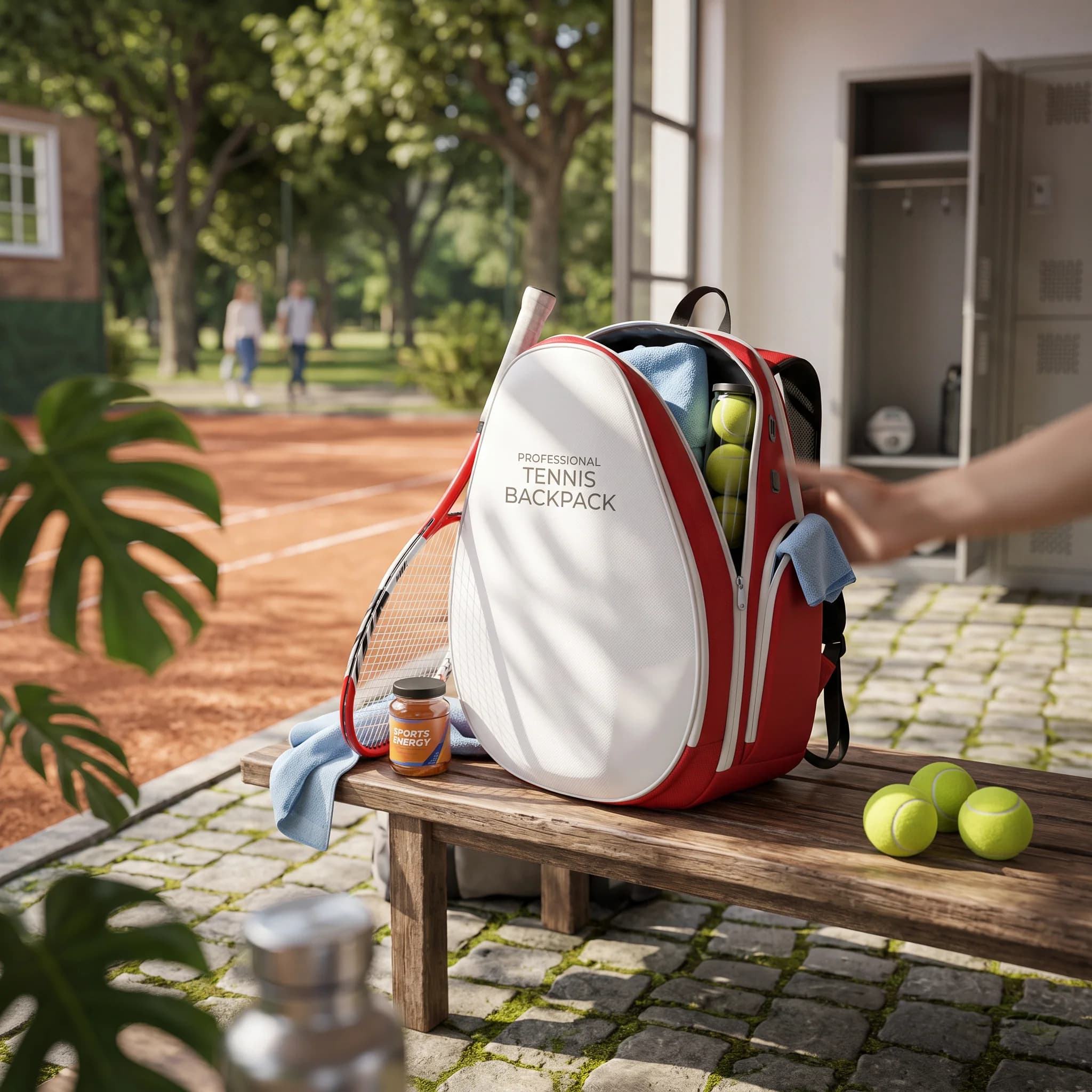 Tennis Racket Backpack Structured Tennis Backpack Sports Bag Long-Lasting Large Capacity for Commuters, Practice, Travel