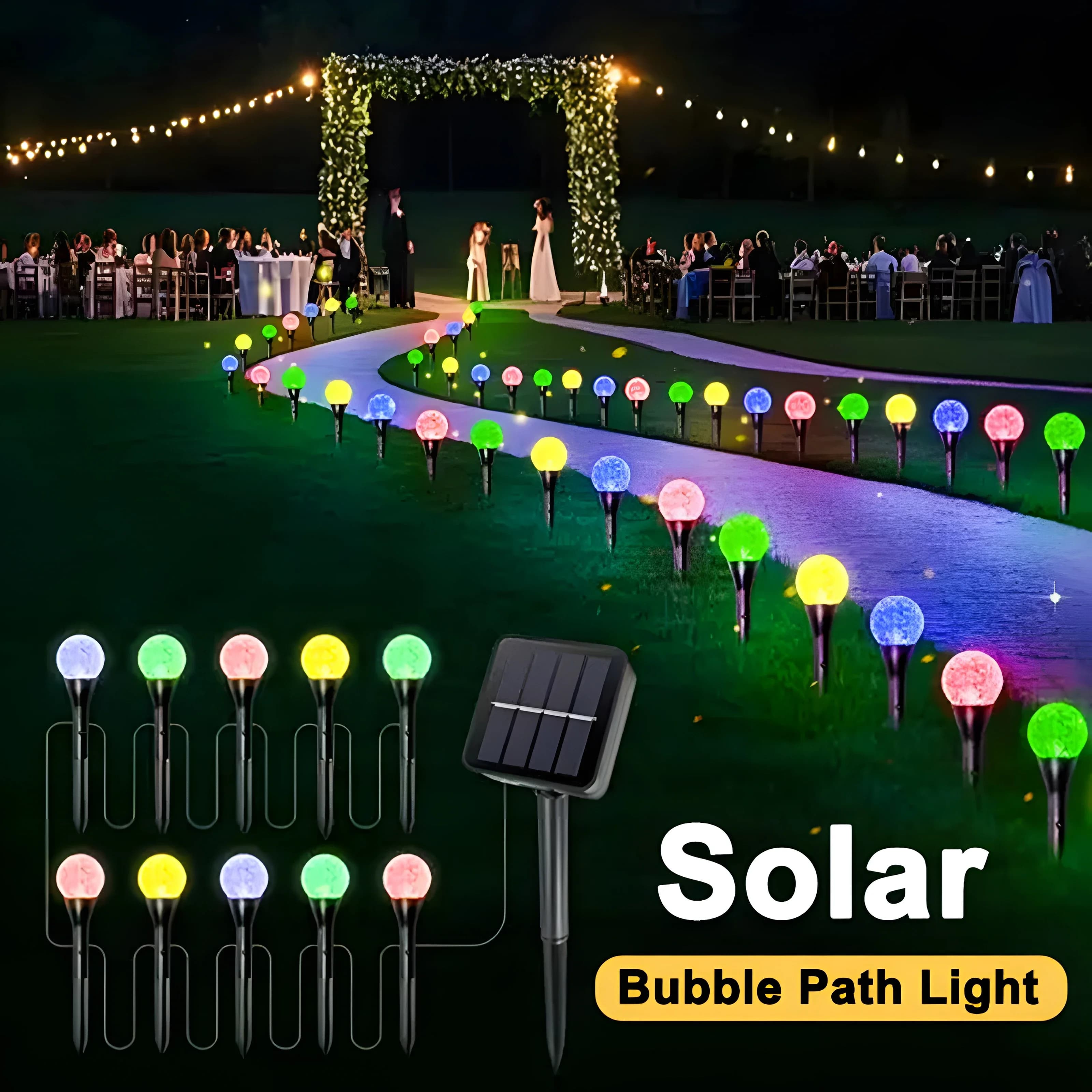30 luci da giardino a sfera a bolle solari a LED, luci da percorso solari impermeabili per la decorazione di illuminazione da giardino per cortili all'aperto