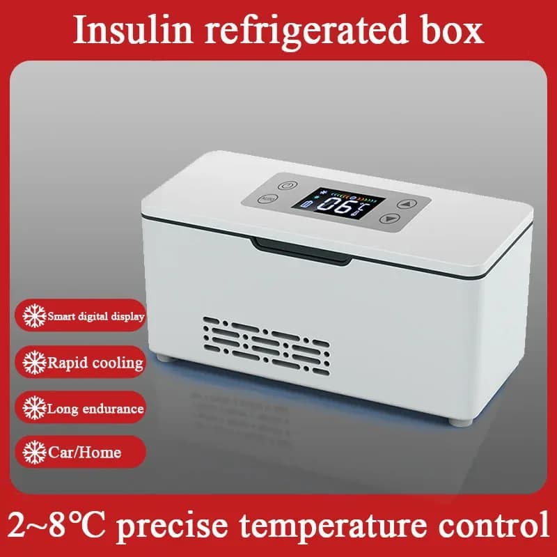 Portable Refrigerated Car Box Cool Box Cooler for Drug Growth Hormone Interferone Insulin Thermostat charging USB Mini fridge