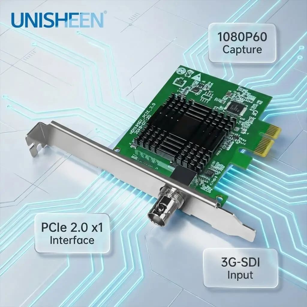 Unisheen UC3250S Low Latency PCIeX1 1080P60 3G-SDI PCIe Video Capture Card With Multi-card Support