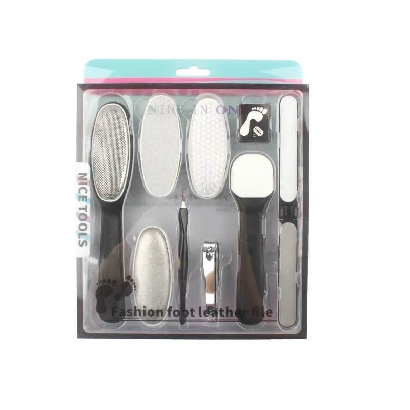 Rubbing Board Set Pedicure Talisman Oval De-Dead Skin Foot Home Cross-Border Foot Grinder Pedicure Tools 9 Pc