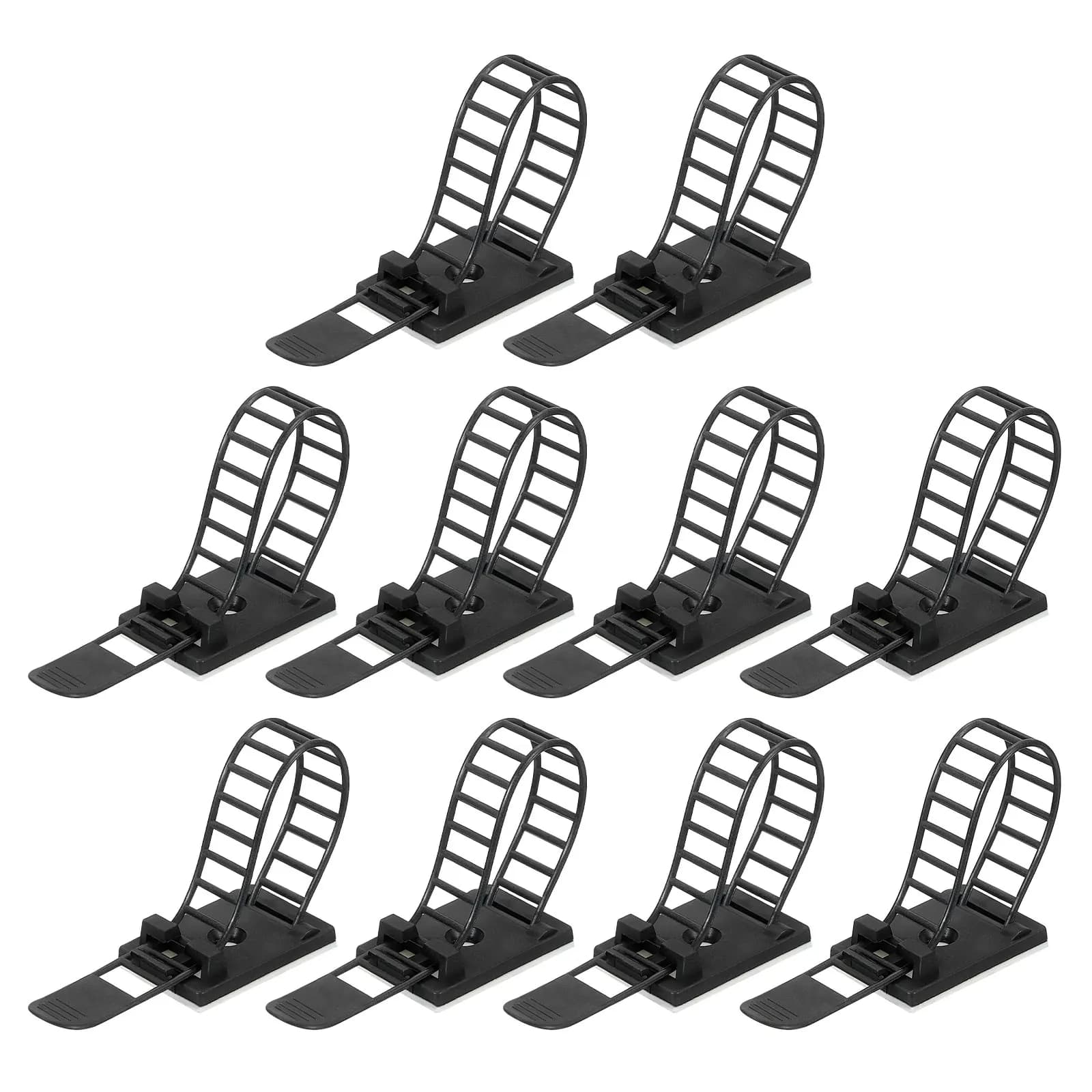 100 pezzi clip per cavi adesivi regolabili in nylon cavo organizer clip per la gestione dei cavi morsetti per cavi per scrivania auto casa ufficio