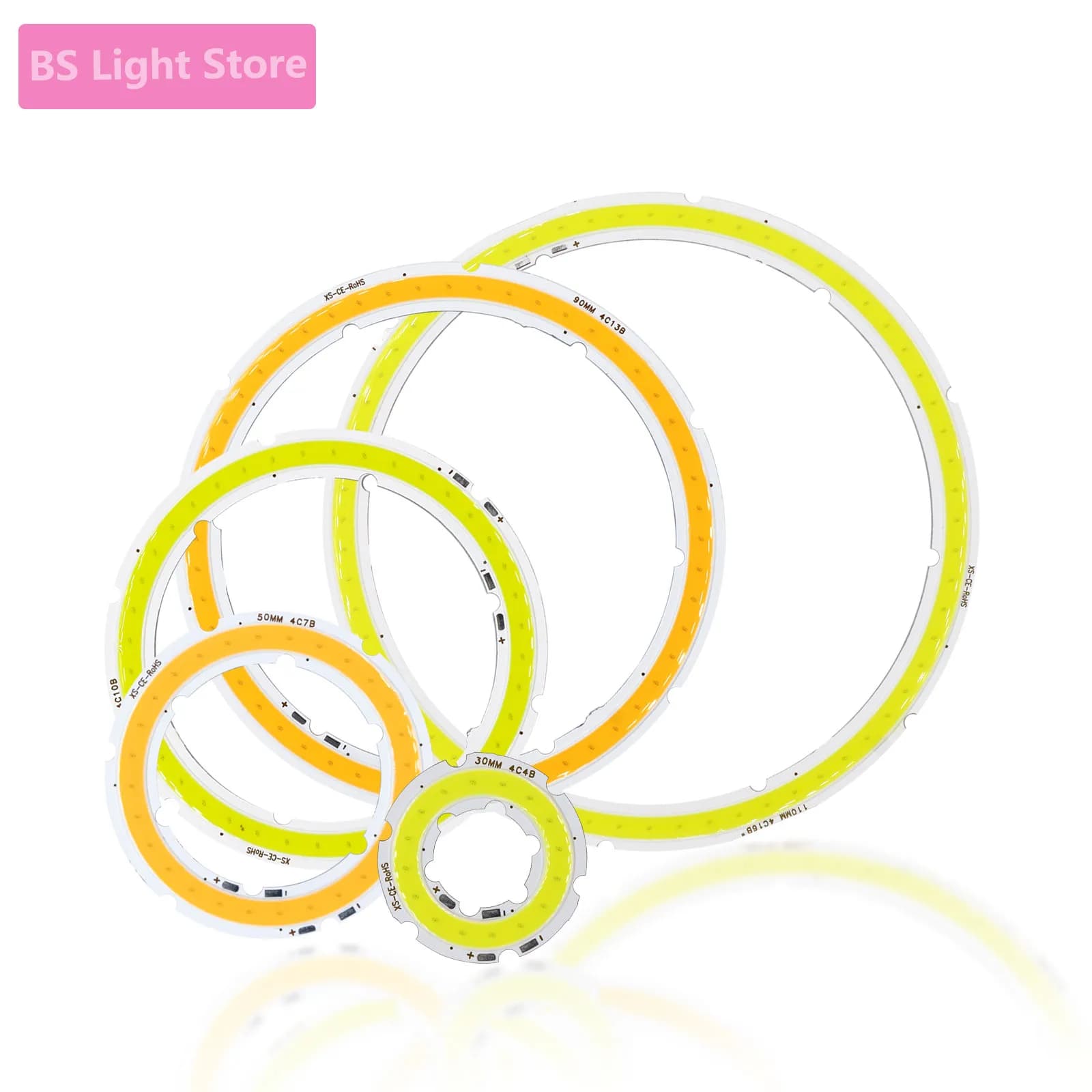 LED COB Angel Eyes DC12V 20mm-120mm 200mA-1200mA Chip COB su bordo in alluminio Anello LED Bianco caldo freddo Sorgente luminosa per lampadina fai da te