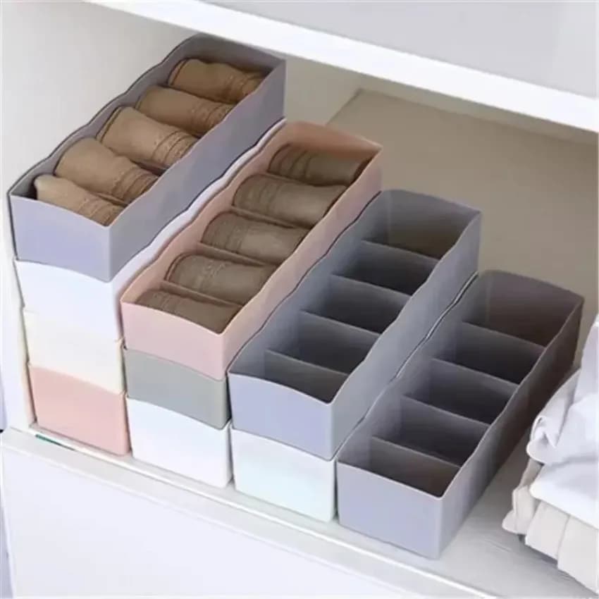 5 griglie biancheria intima calzini scatola portaoggetti cassetto armadio organizzare scatole di smistamento divisori accessori da scrivania cestino portaoggetti per la casa
