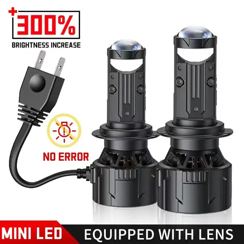 2PCS H4 H7 Faro LED 6500K Guida a sinistra 90W Faro Mini lente Proiettore Headlig ht Turbofan Sostituzione Plug & Play 9-32V