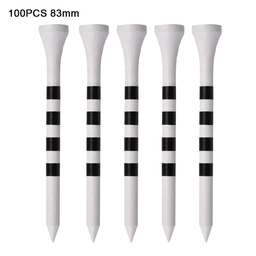 100pcs Bamboo Golf Tees Low Friction 70mm/83mm Long Golf Ball Holder Less Resistance Durable Training Ball Stand Practice Game