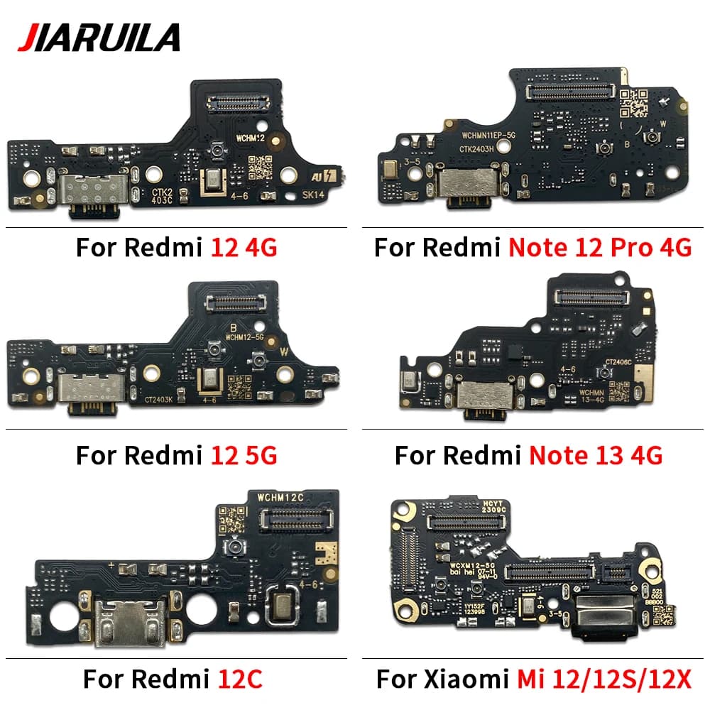 Per Xiaomi Redmi 12 4G 5G 12C Note 12 13 Poco C61 X4 Pro 5G: Scheda Connettore Dock USB, Porta di Ricarica e Cavo Flex Microfono
