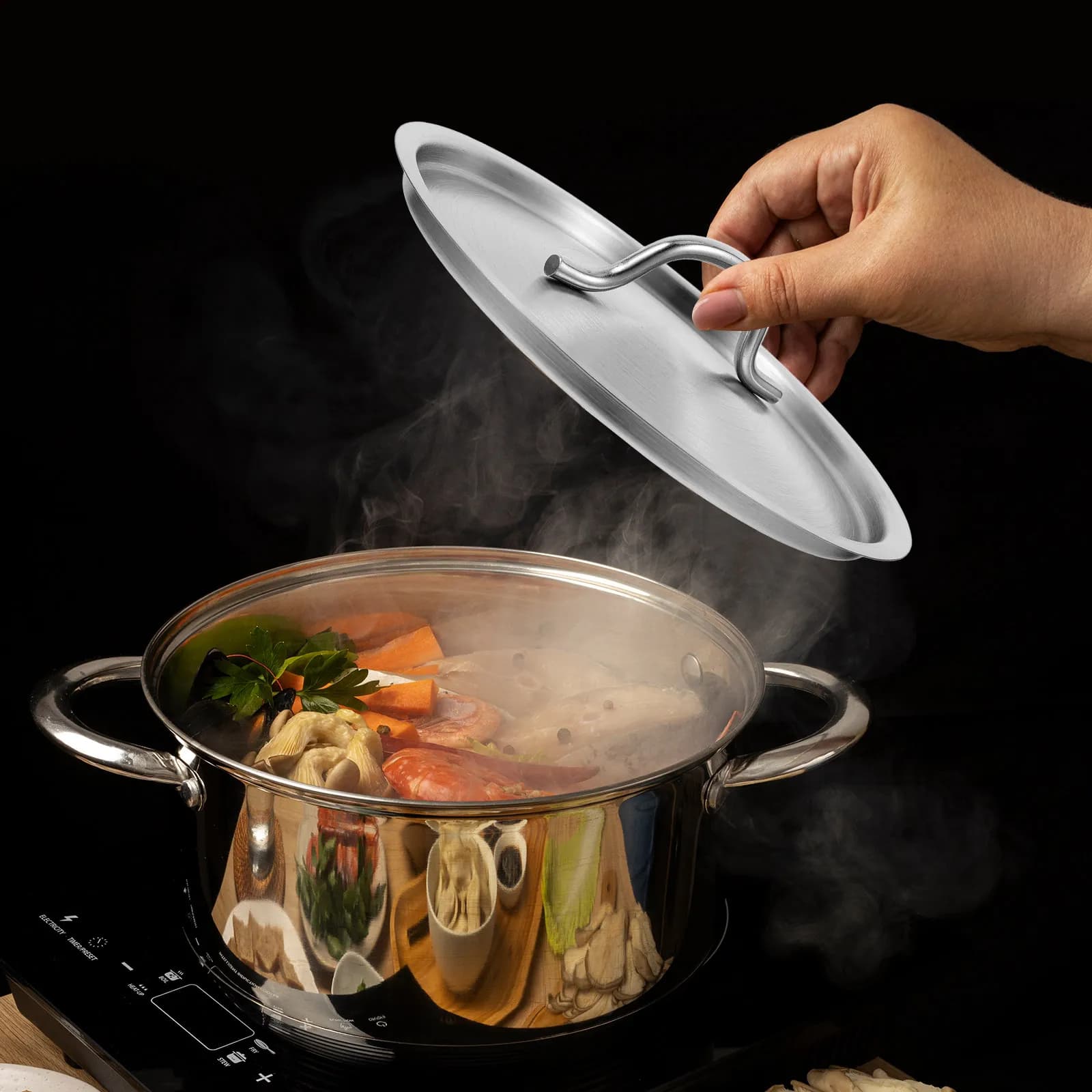 Coperchio Universale in Acciaio Inox per Pentole e Padelle, Ricambio Resistente per Cucina