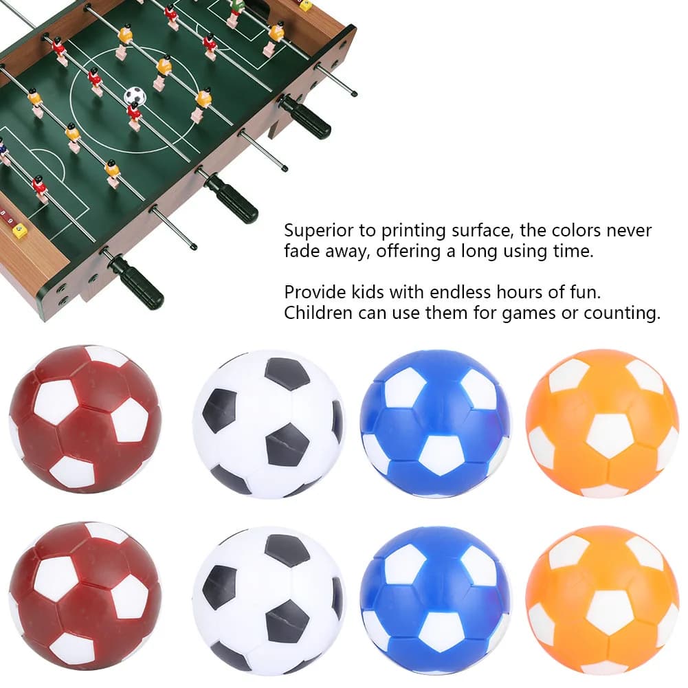 Palline da Calcio Balilla da 36mm, Colorate, di Ricambio, in Plastica Resistente, Accessori per Calcio Balilla da Tavolo per Casa e Bar
