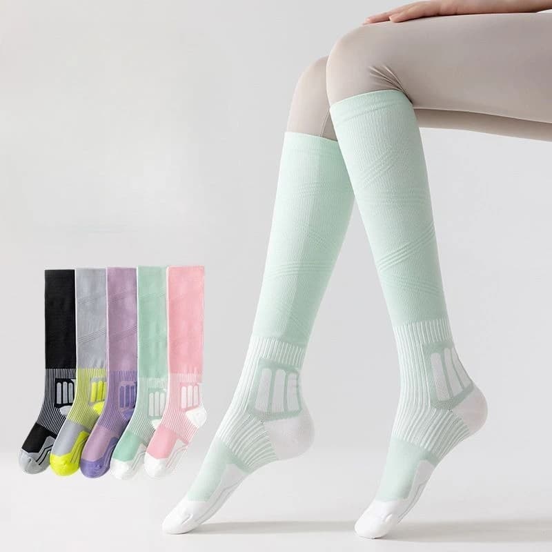 1 Pair Women's Compression Socks, Professional Athletic Calf Sleeves for Fitness, Running, Cycling, Jump Rope & Yoga