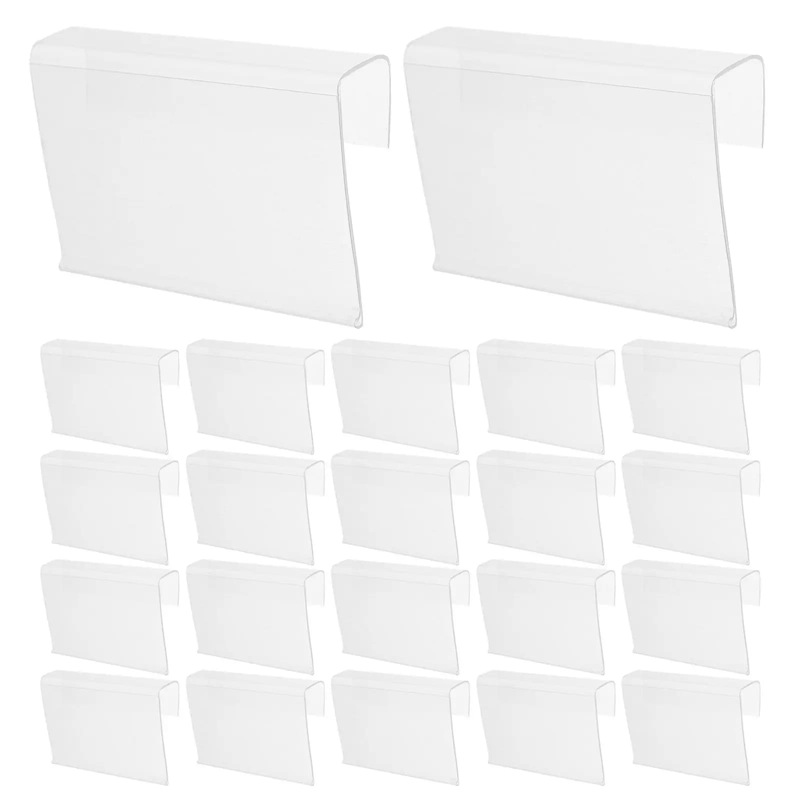 50 Pezzi Portaetichette in Plastica Trasparente, Clip per Segnaletica su Scaffali, Clip Riutilizzabili per Esposizione Merci, per Supermercati e Dispense