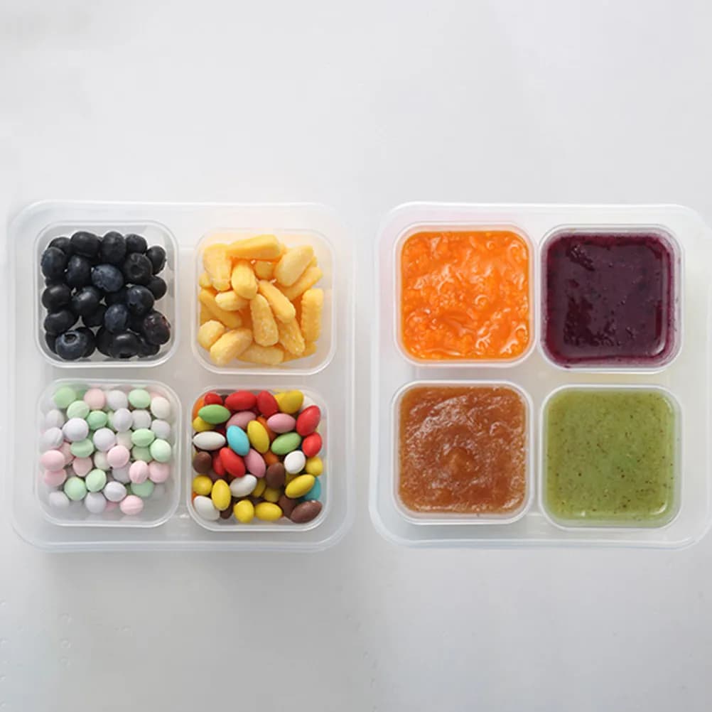 8Pcs Baby Food Storage Boxes Clear Lid Reusable Infant Snack Fruit Container for Meal Prep Pantry Organization Food Storage