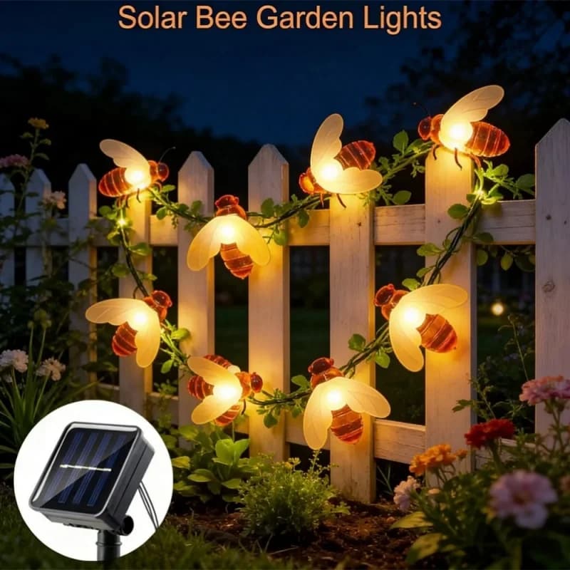 Luci Solari a LED a Forma di Ape, Decorative per Giardino, Cortile, Patio, Sentieri, Campeggio, Matrimoni e Feste