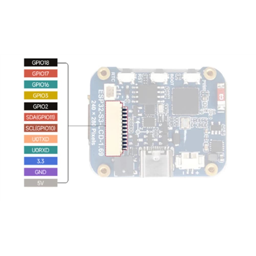 CJSD-ESP32-S3 ST7789V2 Modulo display LCD SPI da 1,69 pollici IPS NO Touch Development Board per Arduino Python
