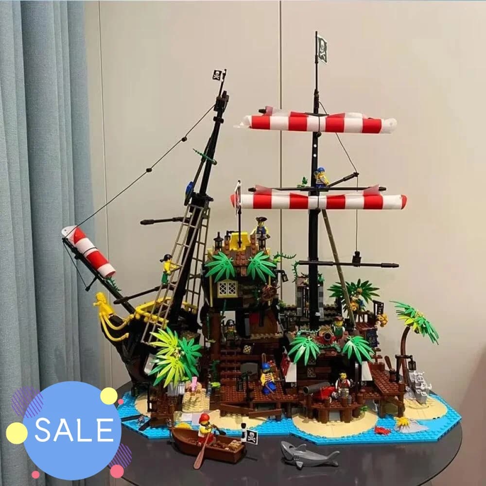 Nuovi 2545 Pezzi Blocchi da Costruzione Pirati della Baia di Barracuda Compatibili con 21322 Regali di Compleanno e Natale per Bambini