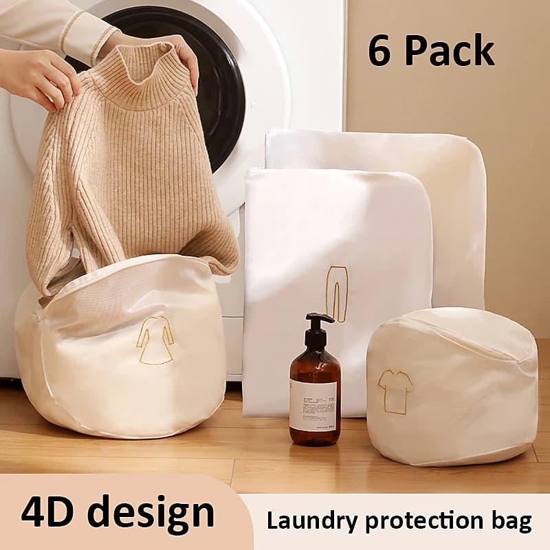 4D linen bag Specific protective washing bag for thick washing machine Bag for cleaning clothes with zipper for underwear sweater