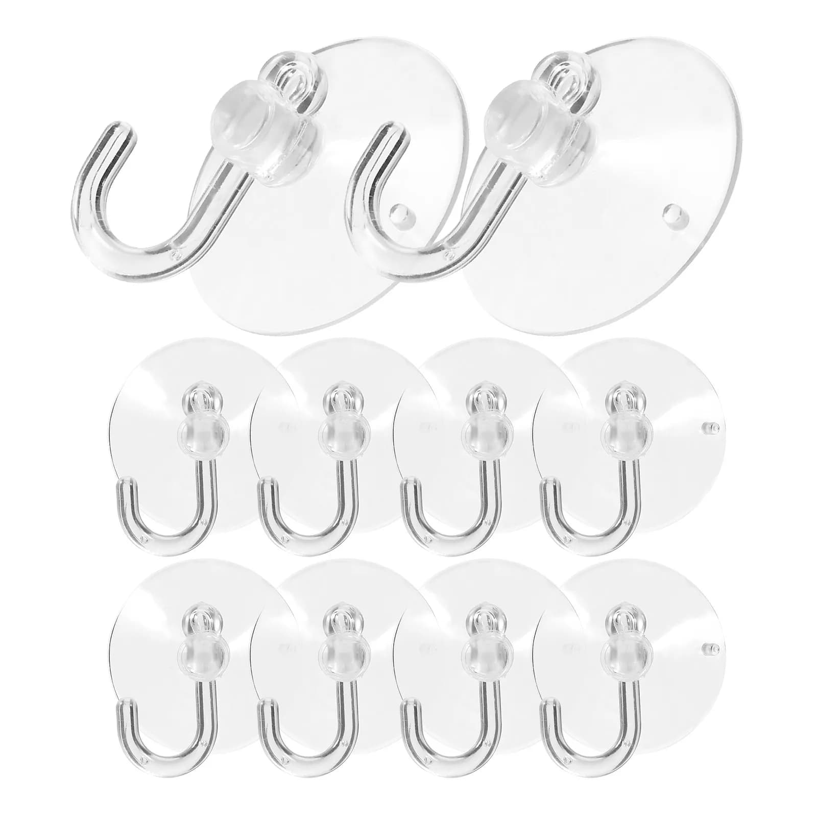 50 Pezzi Ganci a Ventosa Resistenti in Plastica Trasparente per Bagno, Doccia, Finestre, Porte, Cucina - Appendiabiti Multiuso