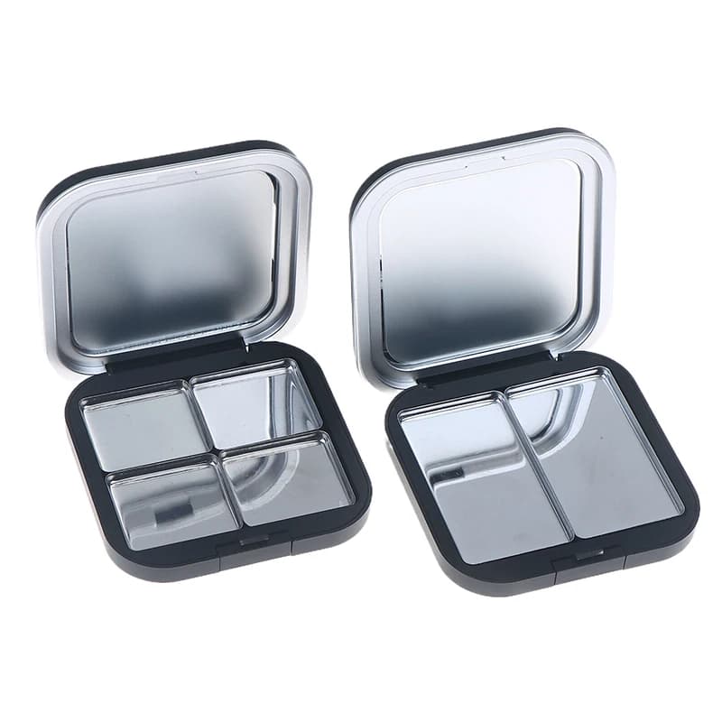 10.5*4.7 cm Tavolozza di trucco vuota Aspirazione magnetica con ombretto a specchio Blush Scatola nera opaca con contenitore cosmetico per fard