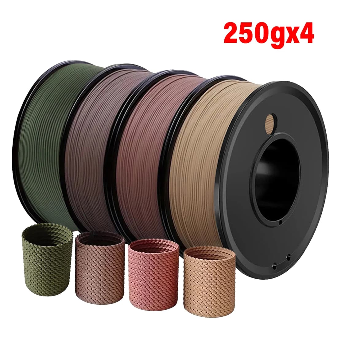 1.75mm 250gx4 3D Printer PLA Ebony Wood Sandalwood Wood 3D Printing Materials PLA Walnut Cherry Wood 250g 1kg