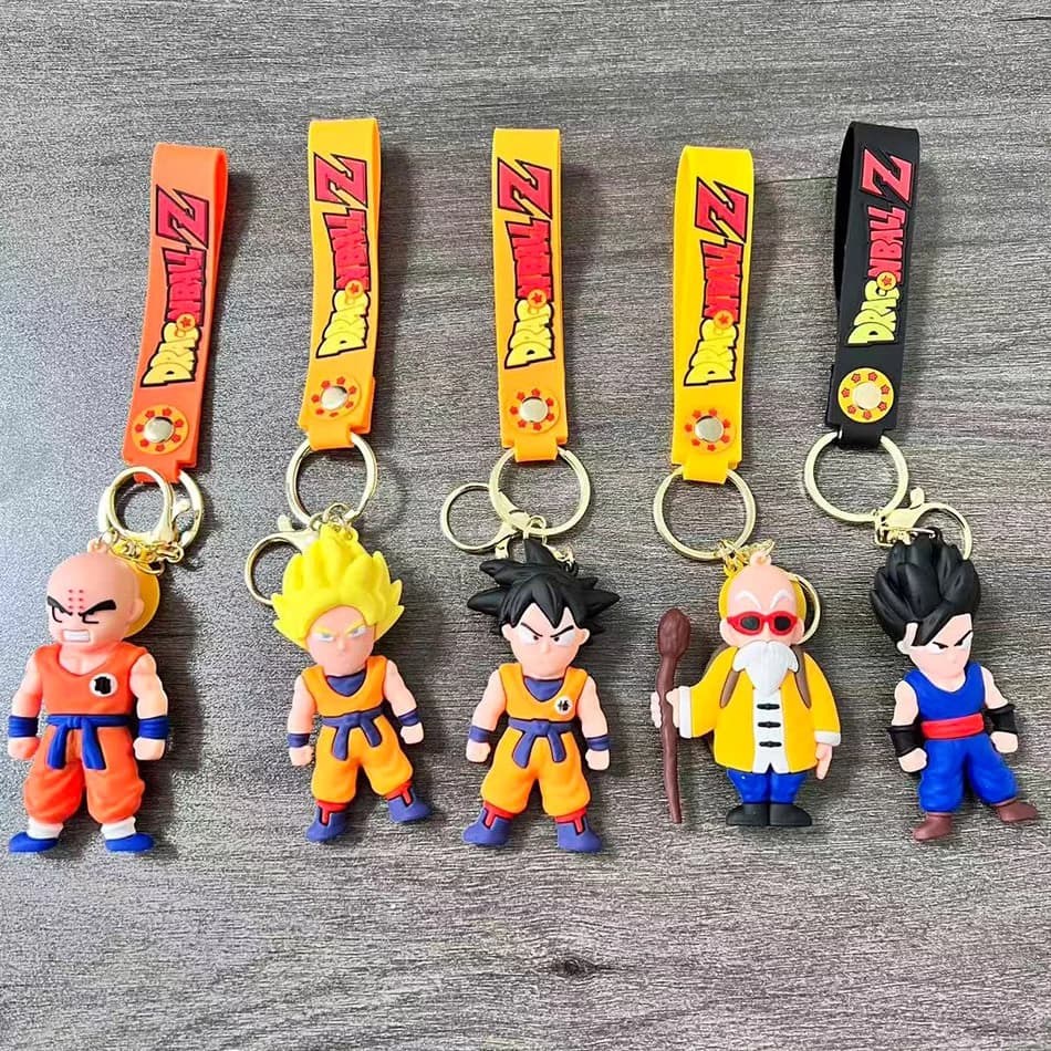 Portachiavi Anime Dragon Ball, Gioielli alla Moda, Personaggi Son Goku Vegeta Piccolo, 8CM in PVC, Ciondolo per Borsa Uomo Donna