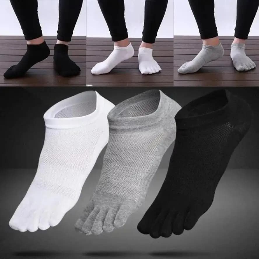 Calzini corti estivi da uomo in cotone a cinque dita, calzini bassi a tubo corto in rete ultra sottile per primavera ed estate, accessori moda