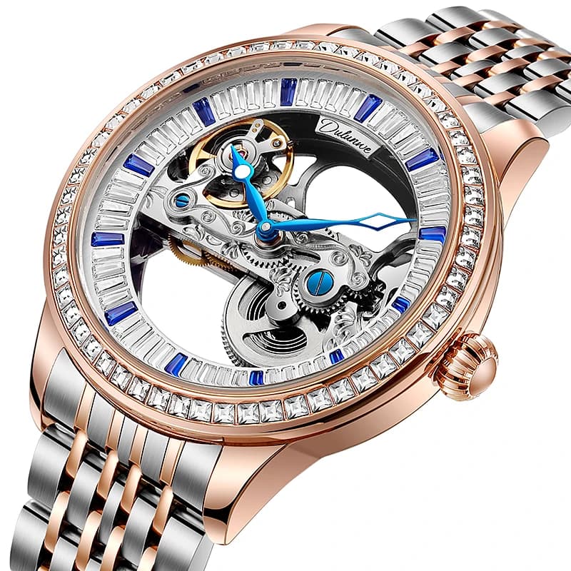 Top Brand zircone Dial Skeleton orologi meccanici da uomo impermeabile Luxury Sport automatico orologio da polso maschile Relogio Masculino