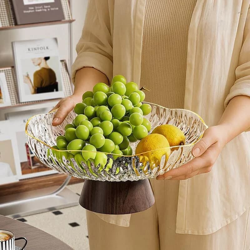 Retro Style Fruit Tray Living Room Coffee Table Home Use High Aesthetic Snacks Dried Fruits Display Tray Luxury Water Drainag...