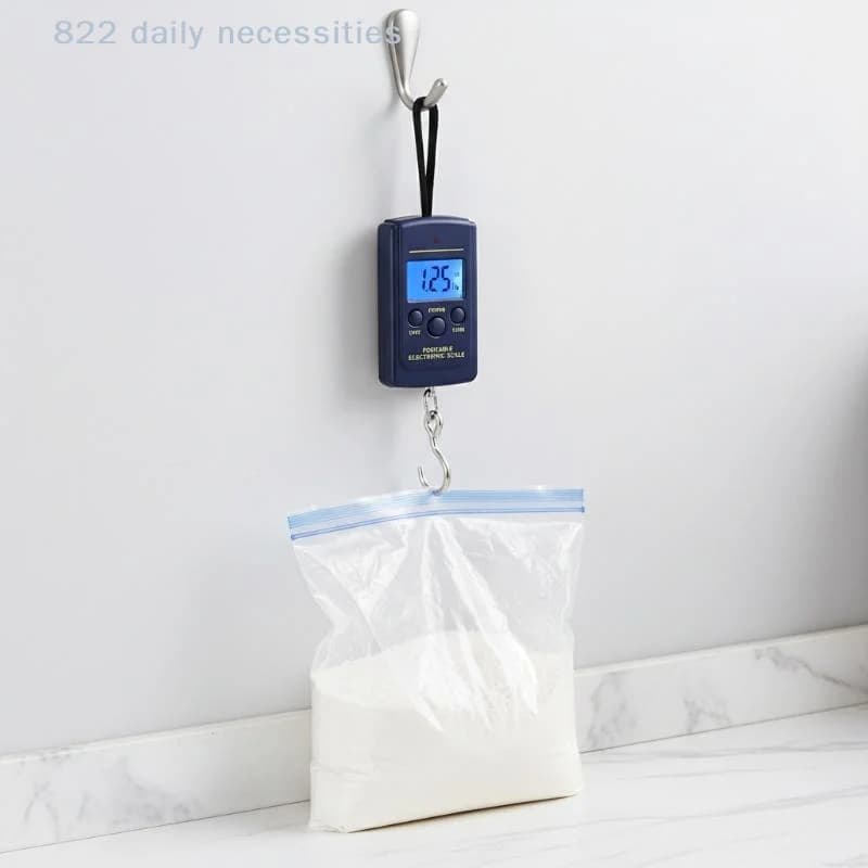 Bilancia digitale portatile multifunzione da 40 kg con gancio per pesare bagagli, valigie, attrezzatura da pesca e altro.