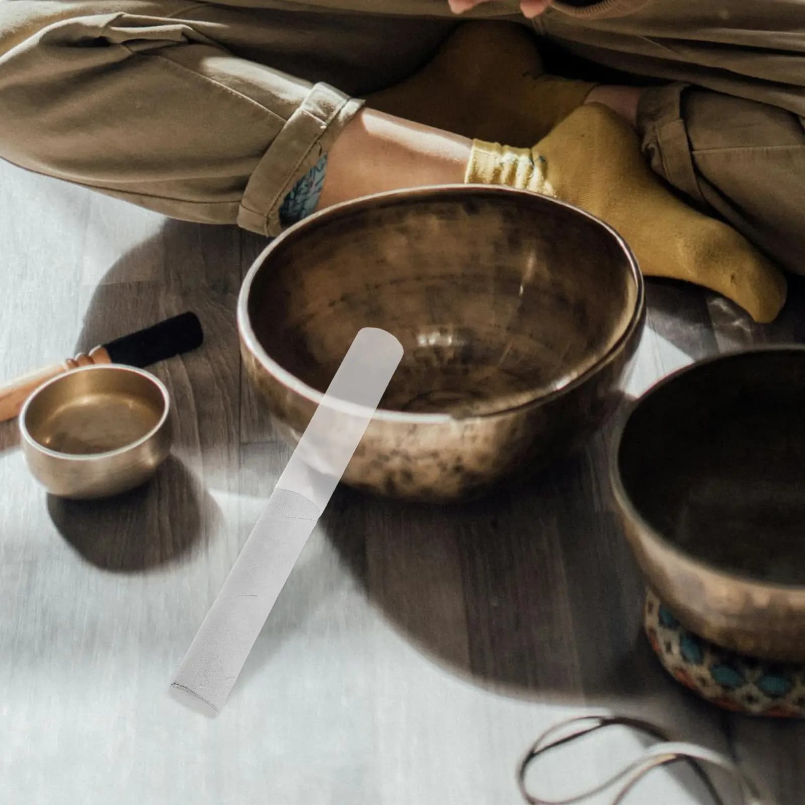 1Set Singing Bowl Striker Mallet Crystal Acrylic Rod for Tibetan Prayer Bowl Meditation Sound Therapy Yoga