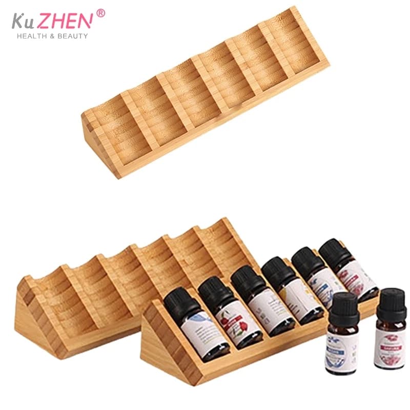 1pc espositore in legno per olio essenziale 6 slot supporto per diffusore da tavolo portatile collezione di smalti per unghie organizzatore per ripiano per profumo