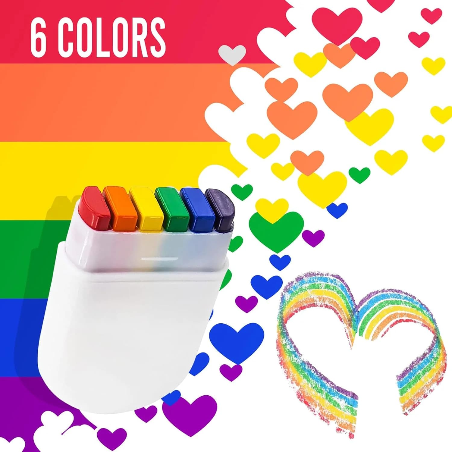 2 Pcs Rainbow Crayon Paint Face Painting Birthday Party Colorful Theme Party Accessories Party Home Costume Favors