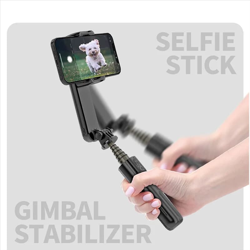Stabilizzatore cardanico portatile stabile Supporto per selfie stick Bluetooth Supporto per selfie con luce di riempimento regolabile per smartphone Facile da usare Bl