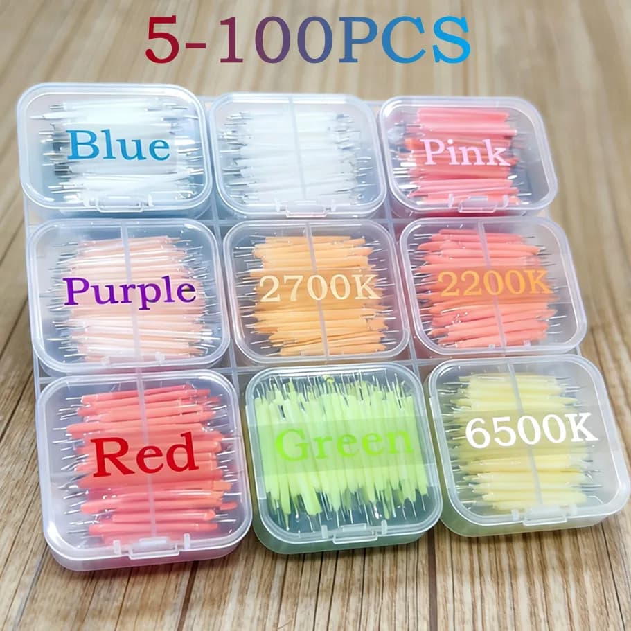 5-100PCS Per La Scatola 3V 38 millimetri Multicolor COB LED Filamento Per Edison Lampadina Lampada Diodo di Luce Incandescente Accessori illuminazione natalizia