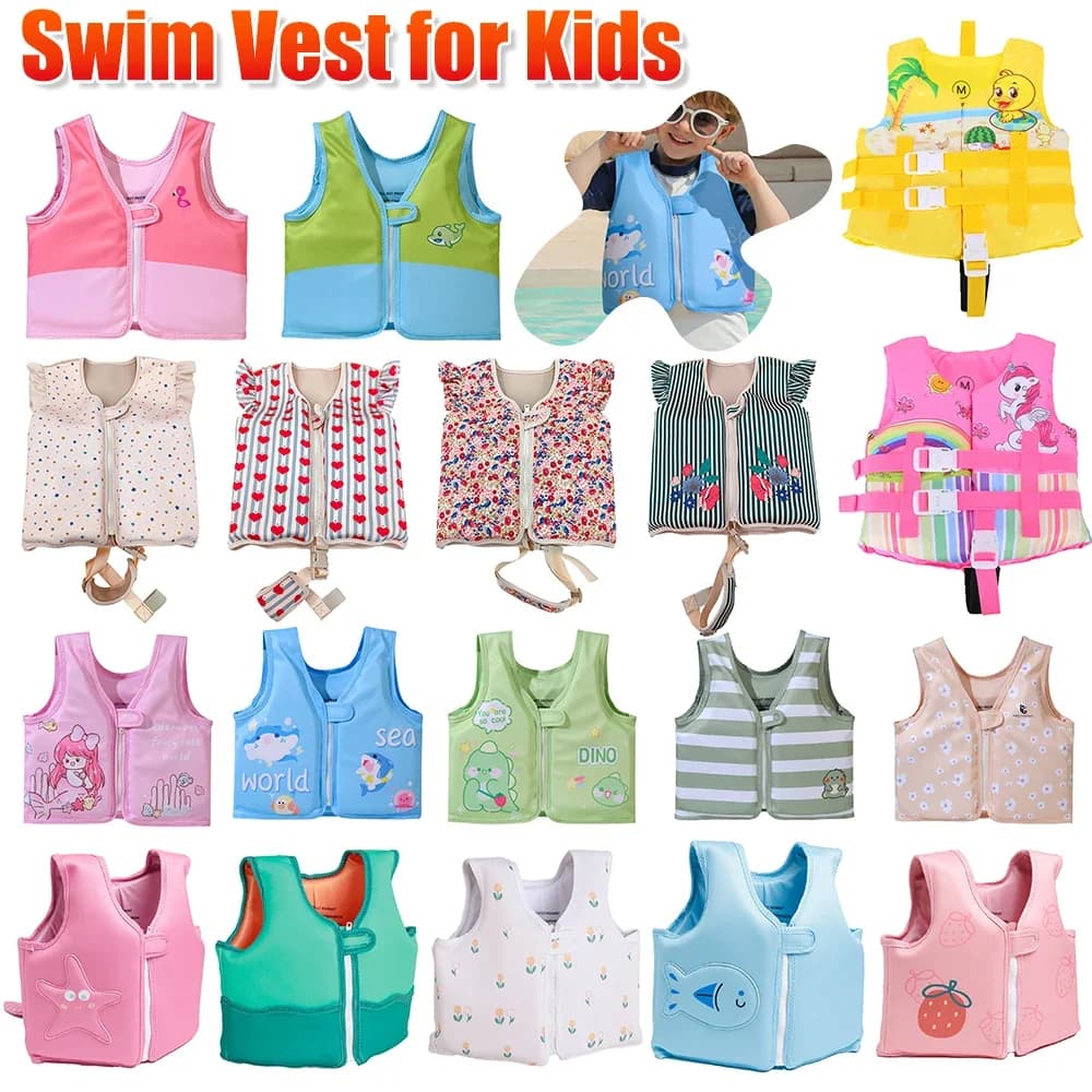 Giubbotto Galleggiante per Bambini, Gilet da Nuoto per Bambini e Bambine, Giacca Galleggiante Estiva, Abbigliamento Galleggiante per Bambini dai 2 ai 6 Anni