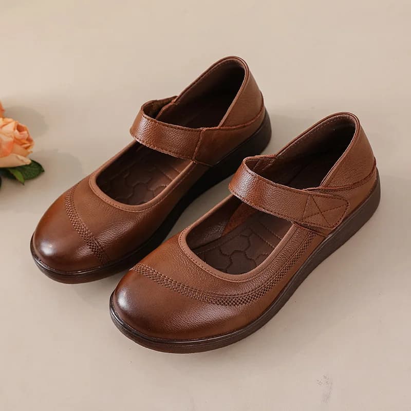 New genuine leather Mary Jane apartments women high quality shoes for women moccasins with strap woman hook loop apartments luxury women shoes