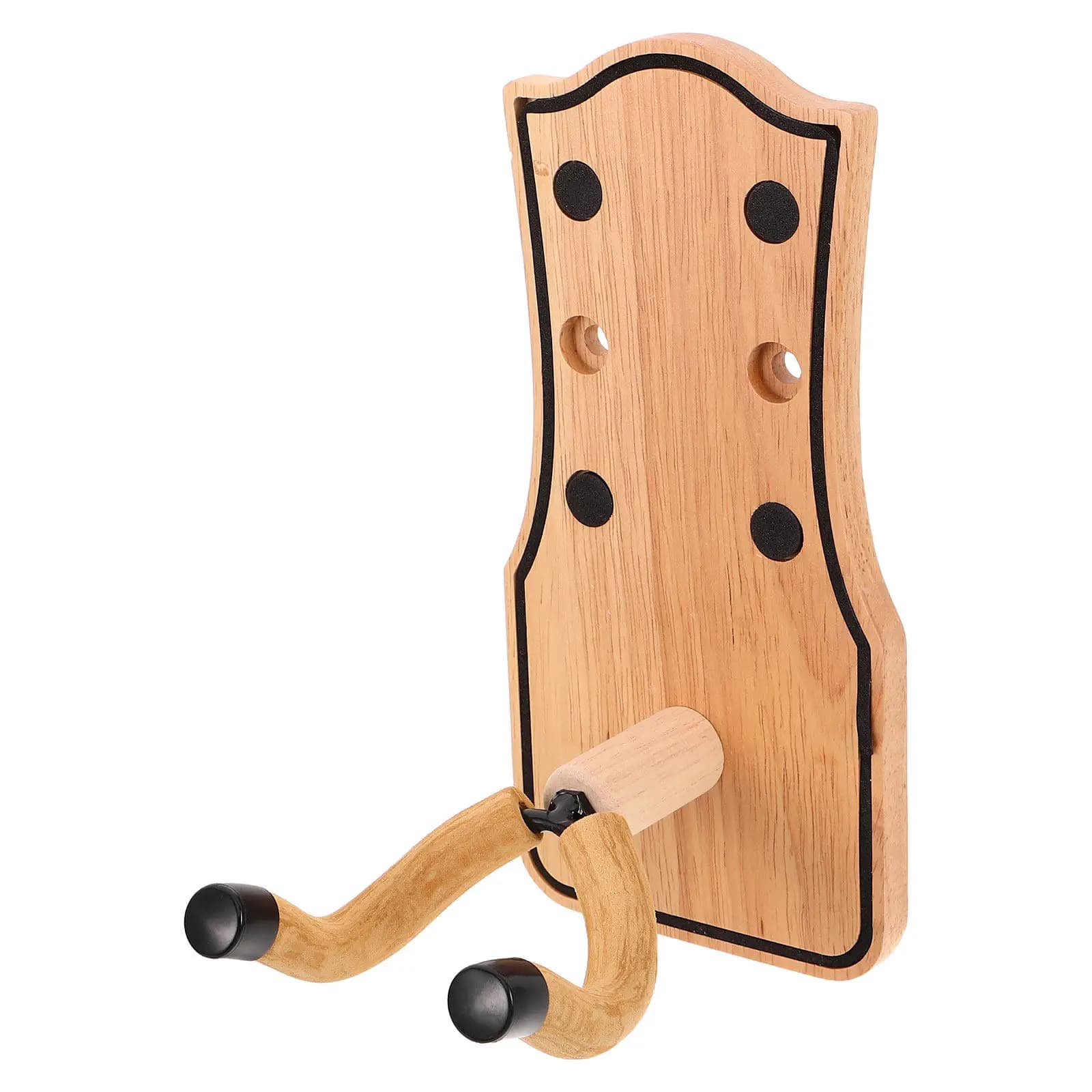 Supporto da Parete in Legno Massello per Chitarra Acustica, Elettrica, Basso, Ukulele - Espositore e Contenitore Rustico Stile Fattoria per Studio e Festival