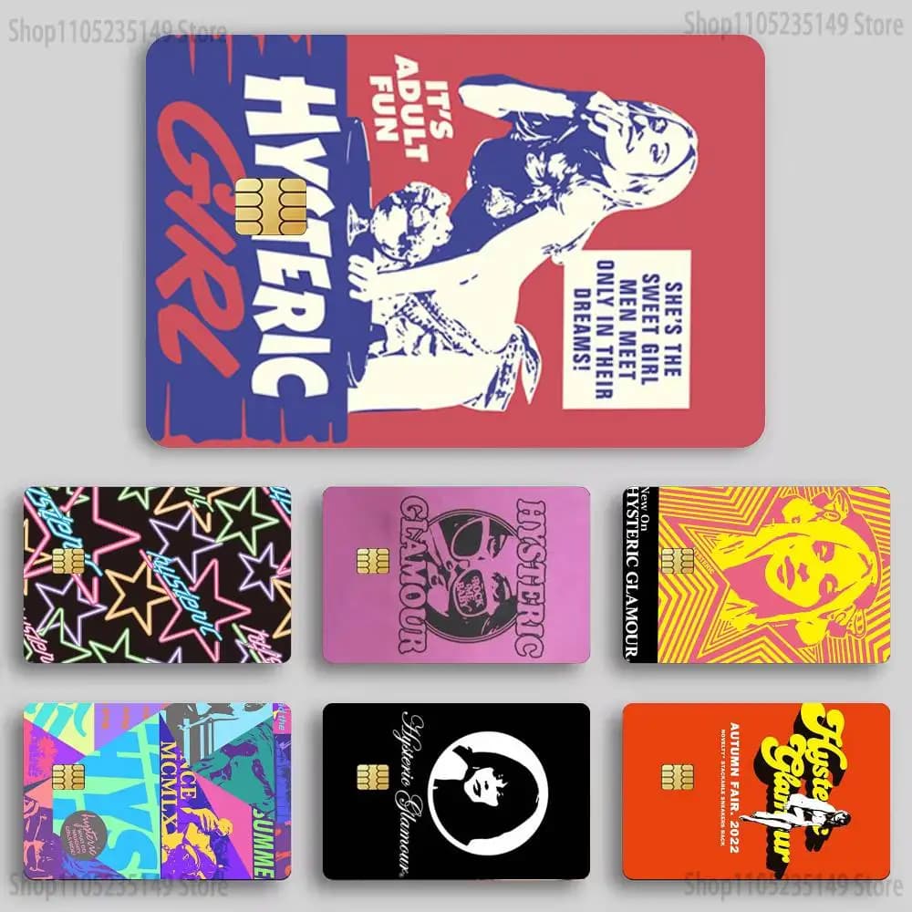 H-Hysteric Glamour Girl Carta di credito Adesivi HD Carta da gioco Decalcomania Carta Pellicola opaca Pelle Piccolo chip Adesivo impermeabile