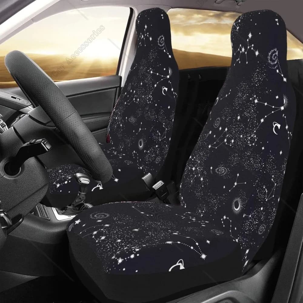 Covers for cars 2 pieces Front covers Moon Space Planet Stars Galaxia Universe Complex surrounded Universal Automatic Decoration