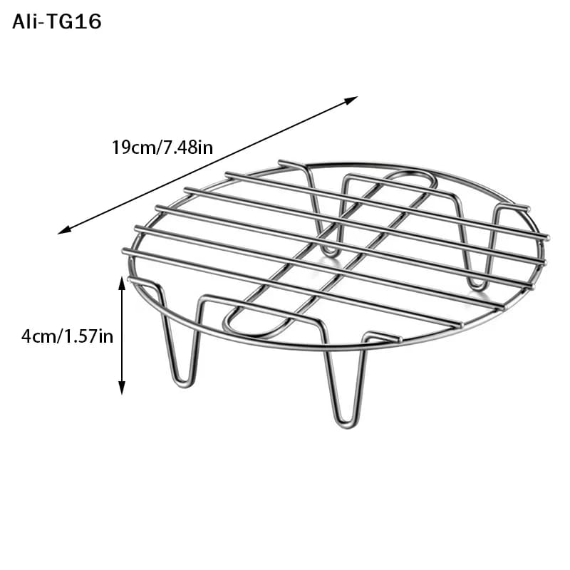 aY a1 pz Stainless Steel Steam Baking Grill, Pot Holder, Air Fryer Accessories