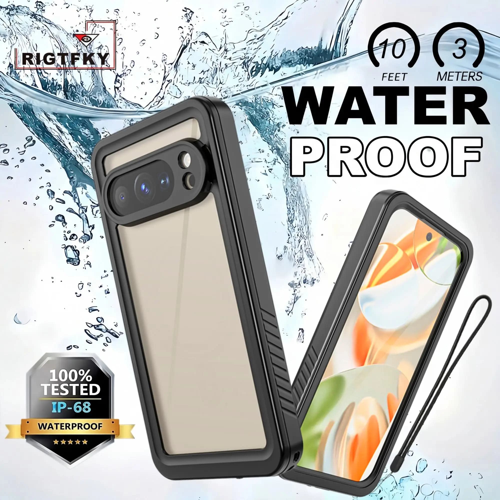 IP68 waterproof housing for Google Pixel 10 9 8 7 Pro XL 6A 7A 8A 9A, anti-dust, anti- snow, for snorkeling, swimming, anti-fall
