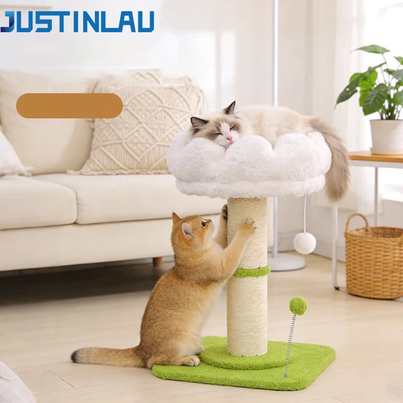 JUSTINLAU Tiragraffi per Gatti, Colonna Tiragraffi in Sisal, Tavola Tiragraffi Resistente all'Usura, Giocattoli Divertenti per Gattini, Cuccia, Articoli per Animali Domestici
