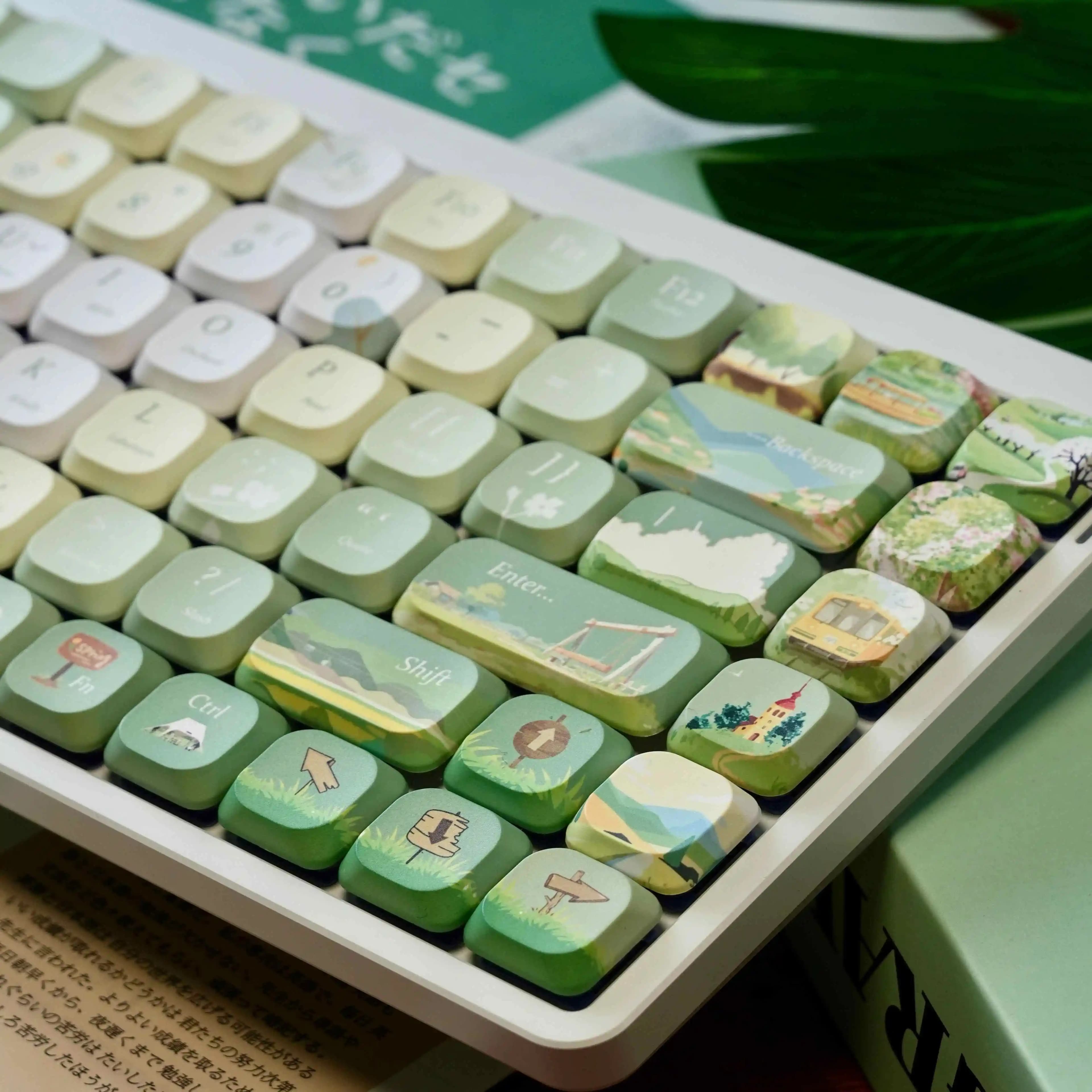 120 low-profile buttons five sides sublimation of dyeing PBT headset theme spring vests thin keypads for switches MX mechanical keyboard