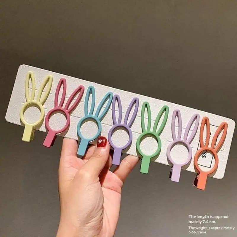 7pcs Lovely Multi-color Resin Frosted Hairpin Geometric Clip Duckbill Barrettes Women Girls Hair Accessories Headdress