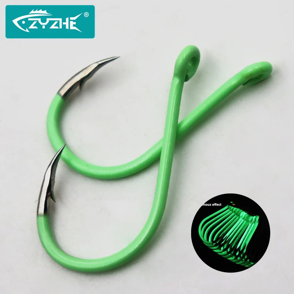 ZYZHE Chinu 12/24pz/High Carbon Steel Box, Night Fishing Fluorescent Ami, Carpe Ami, Fishing Equipment